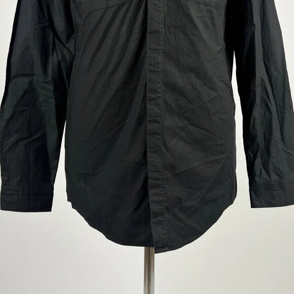 DAMIR DOMA SILENT Black Avant Garde Band Collar Button Long Sleeve Shirt Size M - Picture 10 of 15